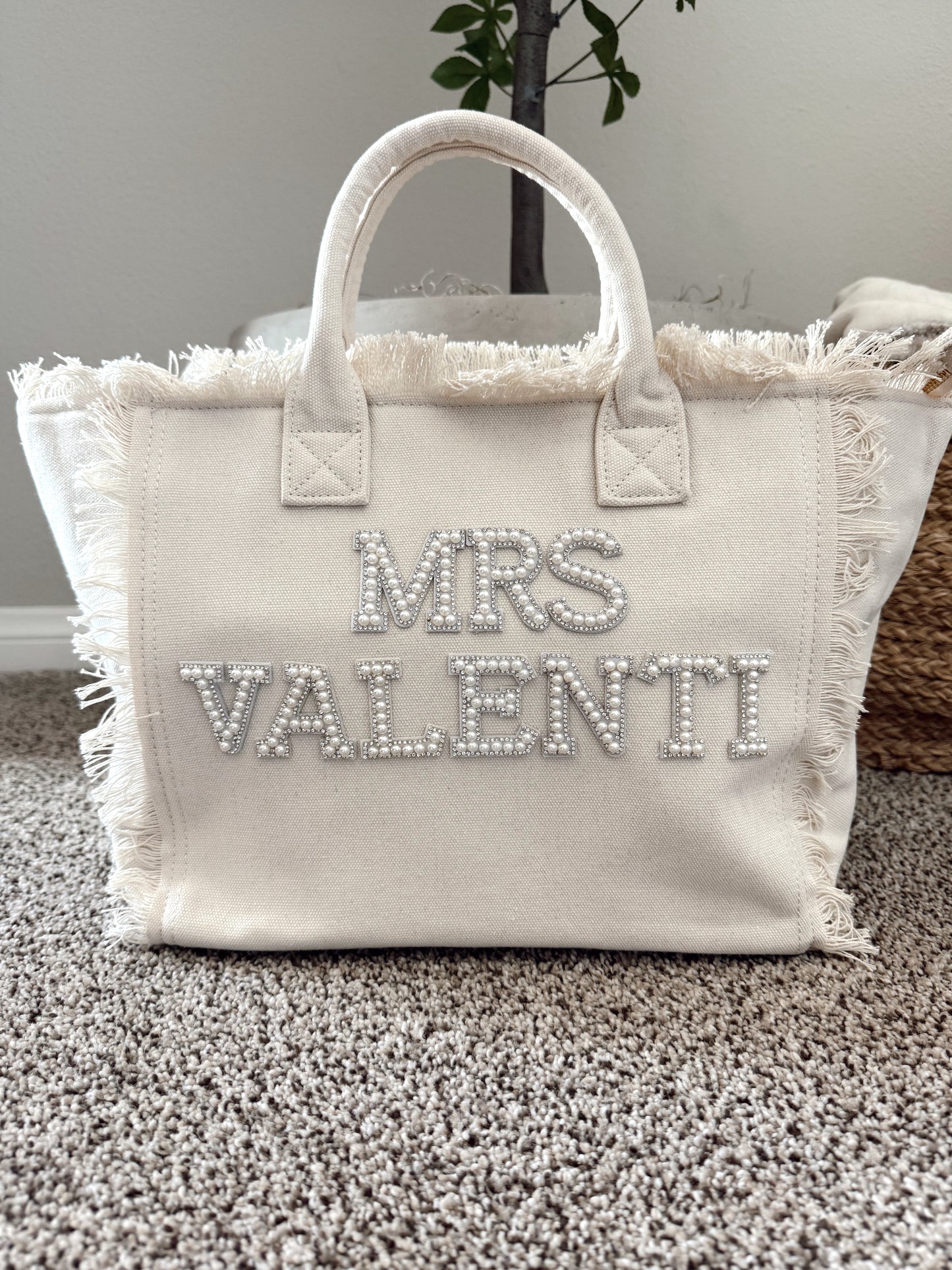 Custom Bride Fringe Tote