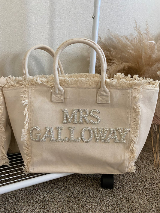 Custom Bride Fringe Tote
