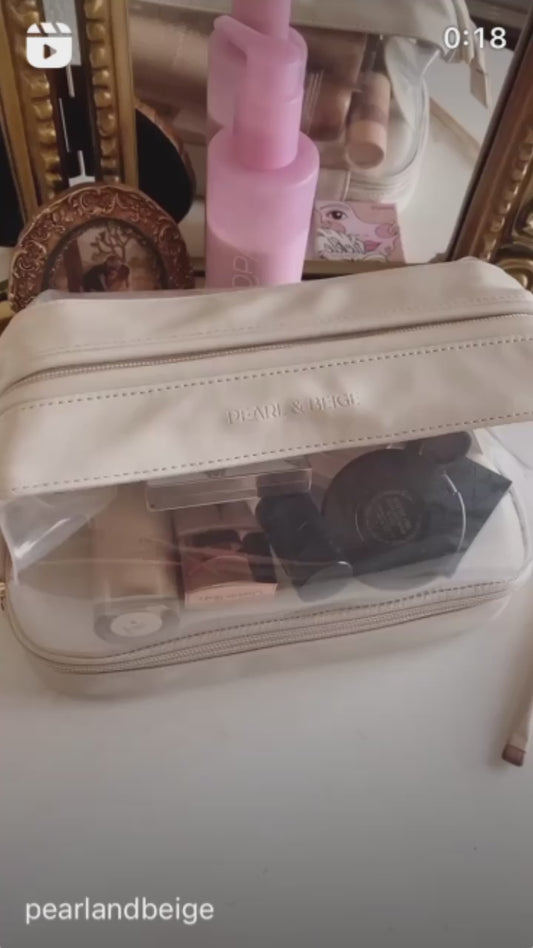 Beige Cosmetic Bag